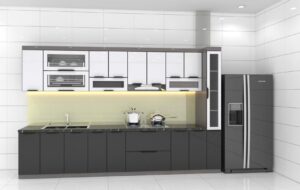 Tủ Bếp Inox Caro 1 Lớp Hệ Module