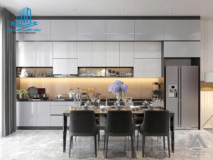 Tủ Bếp Nhôm Trắng Sứ