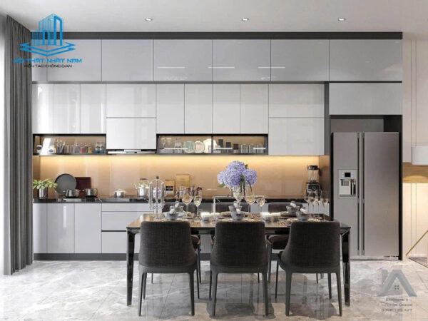 Tủ Bếp Nhôm Trắng Sứ